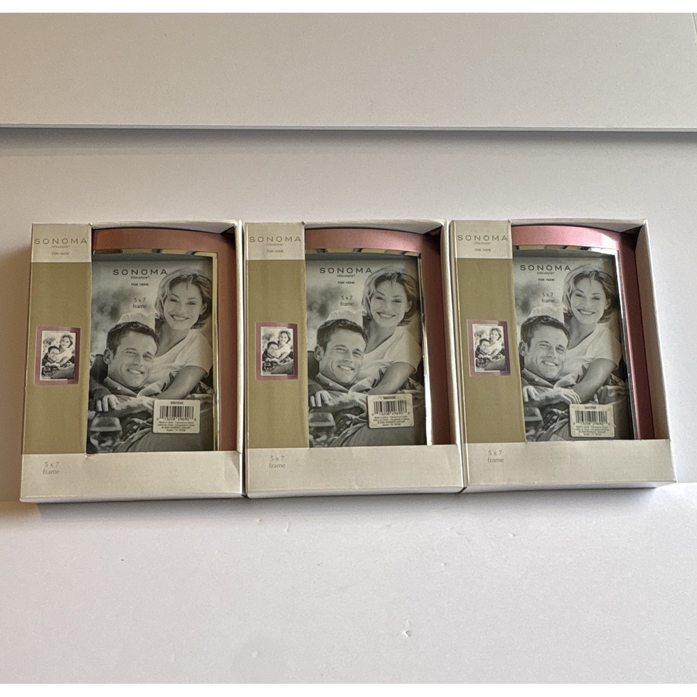 Sonoma 5x7 Pink & Silver Metal Photo Frame, Brushed Finish    SET OF 3